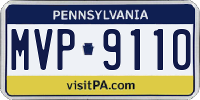 PA license plate MVP9110