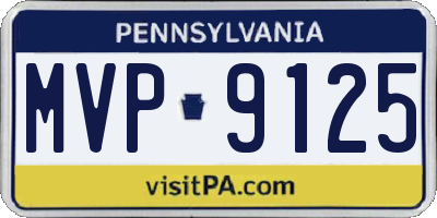 PA license plate MVP9125