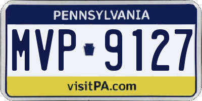 PA license plate MVP9127