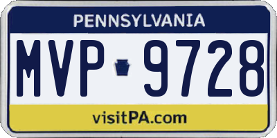 PA license plate MVP9728