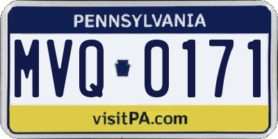 PA license plate MVQ0171