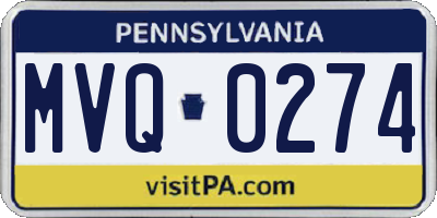 PA license plate MVQ0274