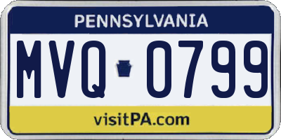 PA license plate MVQ0799