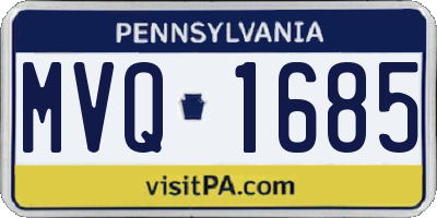 PA license plate MVQ1685