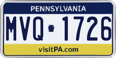 PA license plate MVQ1726