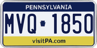 PA license plate MVQ1850