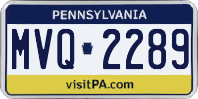 PA license plate MVQ2289