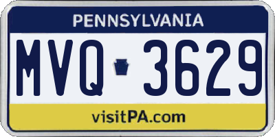 PA license plate MVQ3629