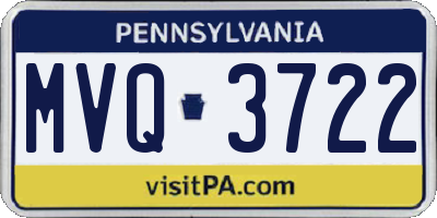 PA license plate MVQ3722