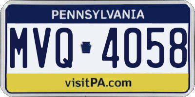 PA license plate MVQ4058