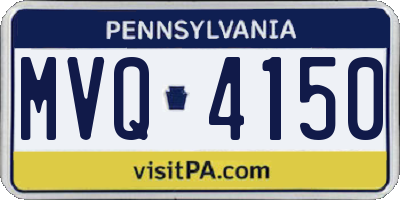 PA license plate MVQ4150