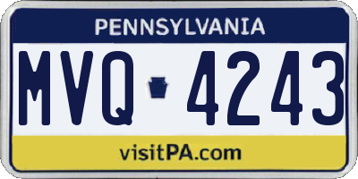 PA license plate MVQ4243
