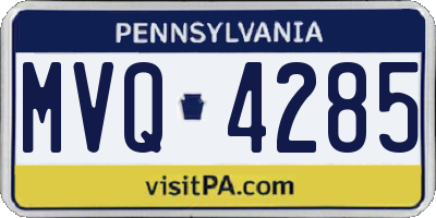PA license plate MVQ4285