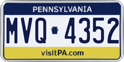 PA license plate MVQ4352