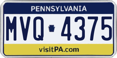 PA license plate MVQ4375
