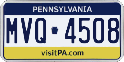 PA license plate MVQ4508