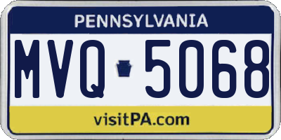 PA license plate MVQ5068