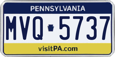 PA license plate MVQ5737