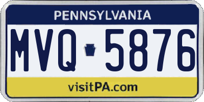 PA license plate MVQ5876