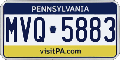 PA license plate MVQ5883