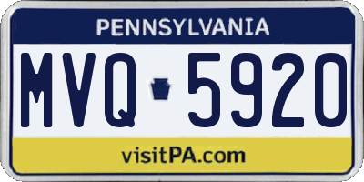 PA license plate MVQ5920