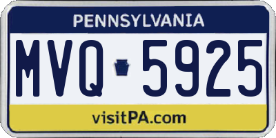 PA license plate MVQ5925