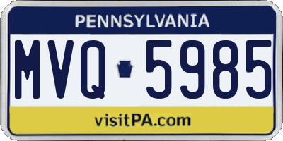 PA license plate MVQ5985