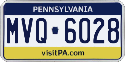 PA license plate MVQ6028