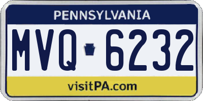 PA license plate MVQ6232