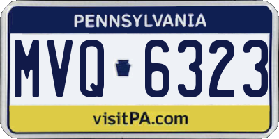 PA license plate MVQ6323