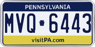 PA license plate MVQ6443