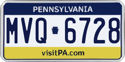 PA license plate MVQ6728