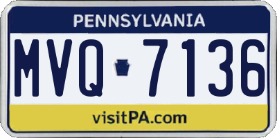 PA license plate MVQ7136