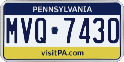 PA license plate MVQ7430