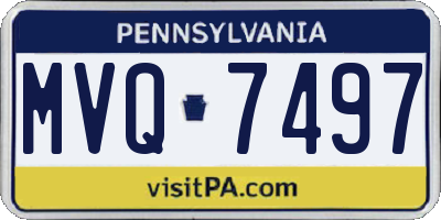 PA license plate MVQ7497