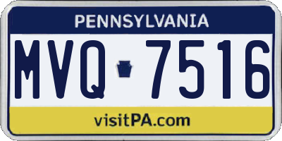 PA license plate MVQ7516