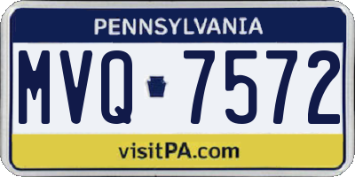 PA license plate MVQ7572