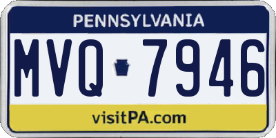 PA license plate MVQ7946