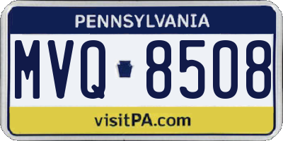 PA license plate MVQ8508