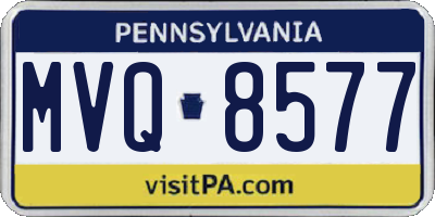 PA license plate MVQ8577