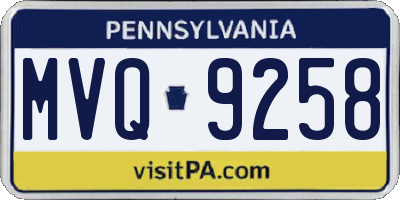 PA license plate MVQ9258