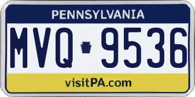 PA license plate MVQ9536