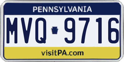 PA license plate MVQ9716