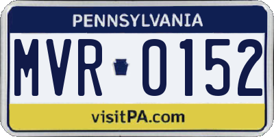 PA license plate MVR0152