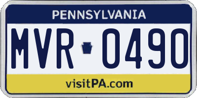 PA license plate MVR0490