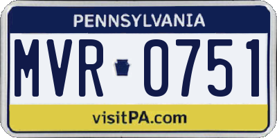 PA license plate MVR0751