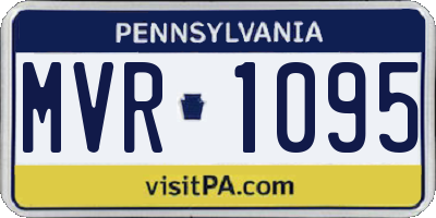 PA license plate MVR1095