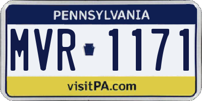 PA license plate MVR1171