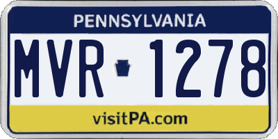 PA license plate MVR1278