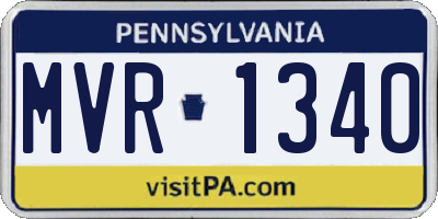 PA license plate MVR1340
